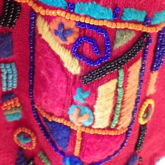 Michael Simon Embellished Red Vest/ Boho/ Beaded & Embroidered/ Size 2 - Picture 8 of 14
